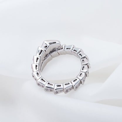 [⭐Marins]SERPENTI RING SILVER DIAMOND PAVED 4MM