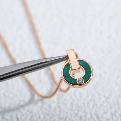 [⭐Marins]GARI NECKLACE PINK GOLD MALACHITE