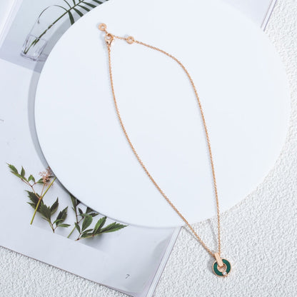 [⭐Marins]GARI NECKLACE PINK GOLD MALACHITE