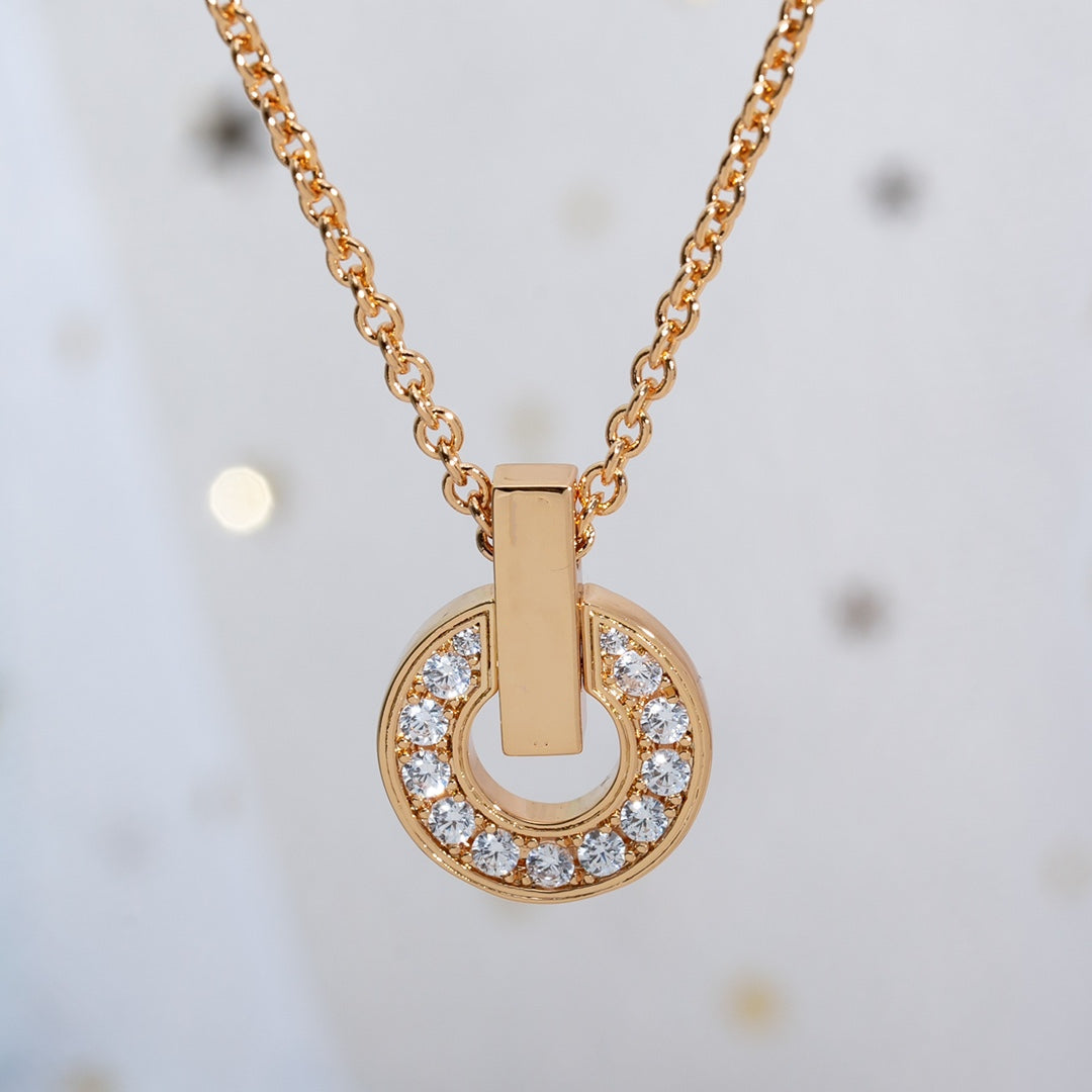 [⭐Marins]GARI NECKLACE PINK GOLD DIAMOND