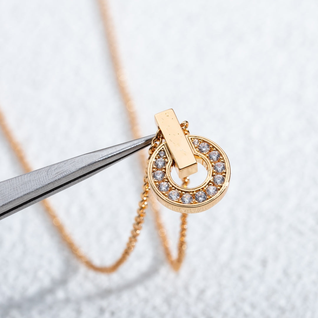 [⭐Marins]GARI NECKLACE PINK GOLD DIAMOND