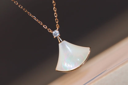 [⭐Marins]DREAM NECKLACE WHITE MOP PINK GOLD 1 DIAMOND