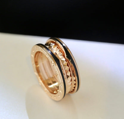 [⭐Marins]ZERO 1 PINK GOLD BLACK CERAMIC RING