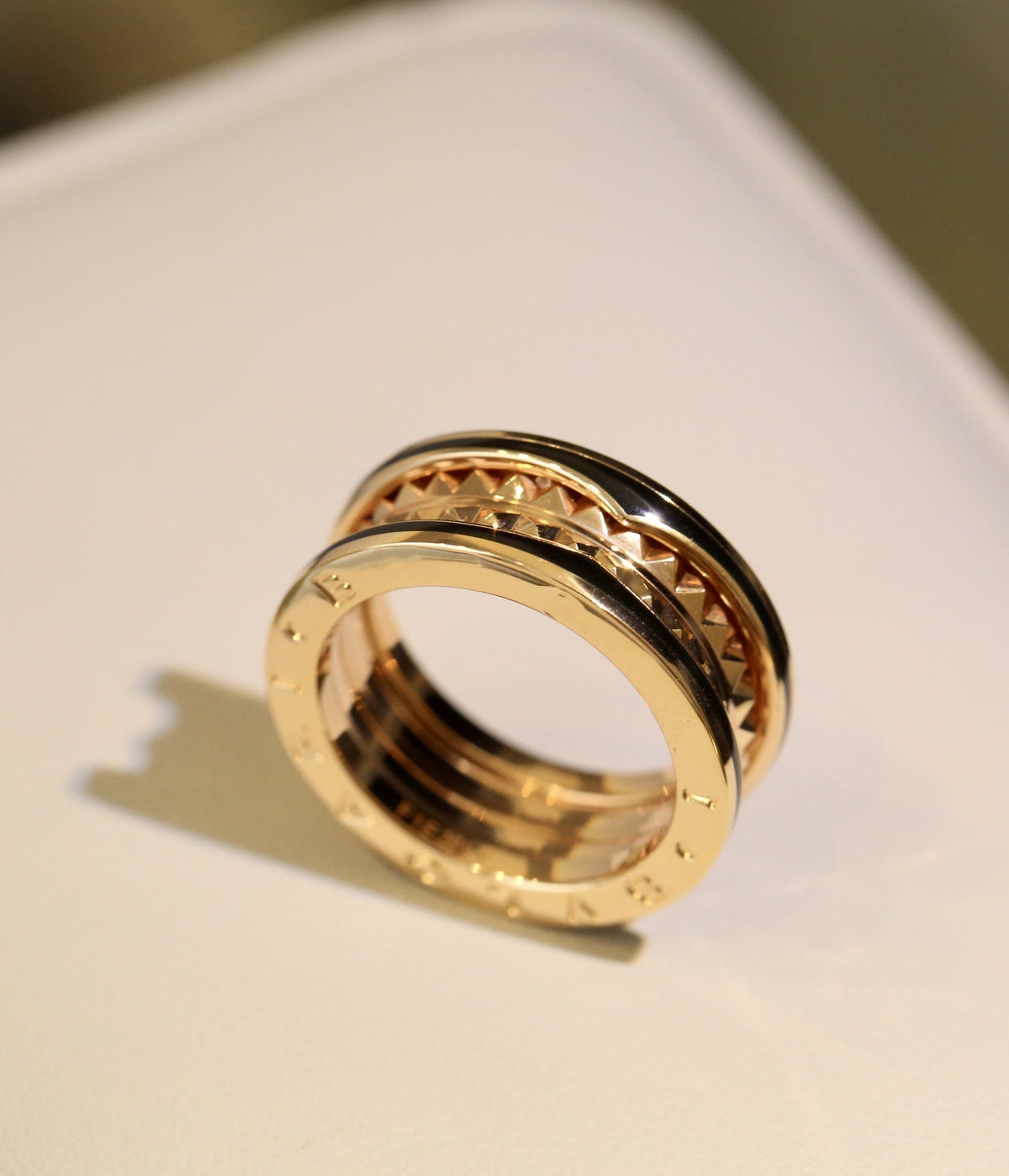[⭐Marins]ZERO 1 PINK GOLD BLACK CERAMIC RING