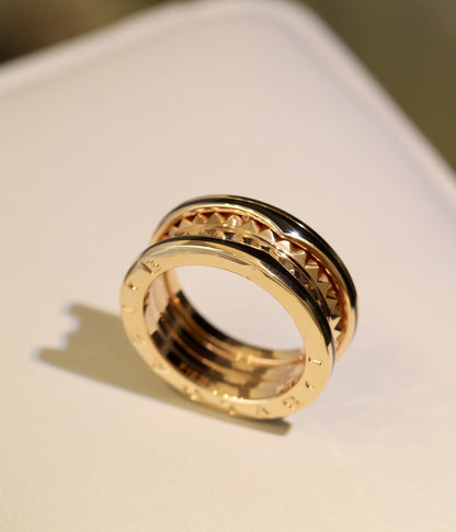 [⭐Marins]ZERO 1 PINK GOLD BLACK CERAMIC RING