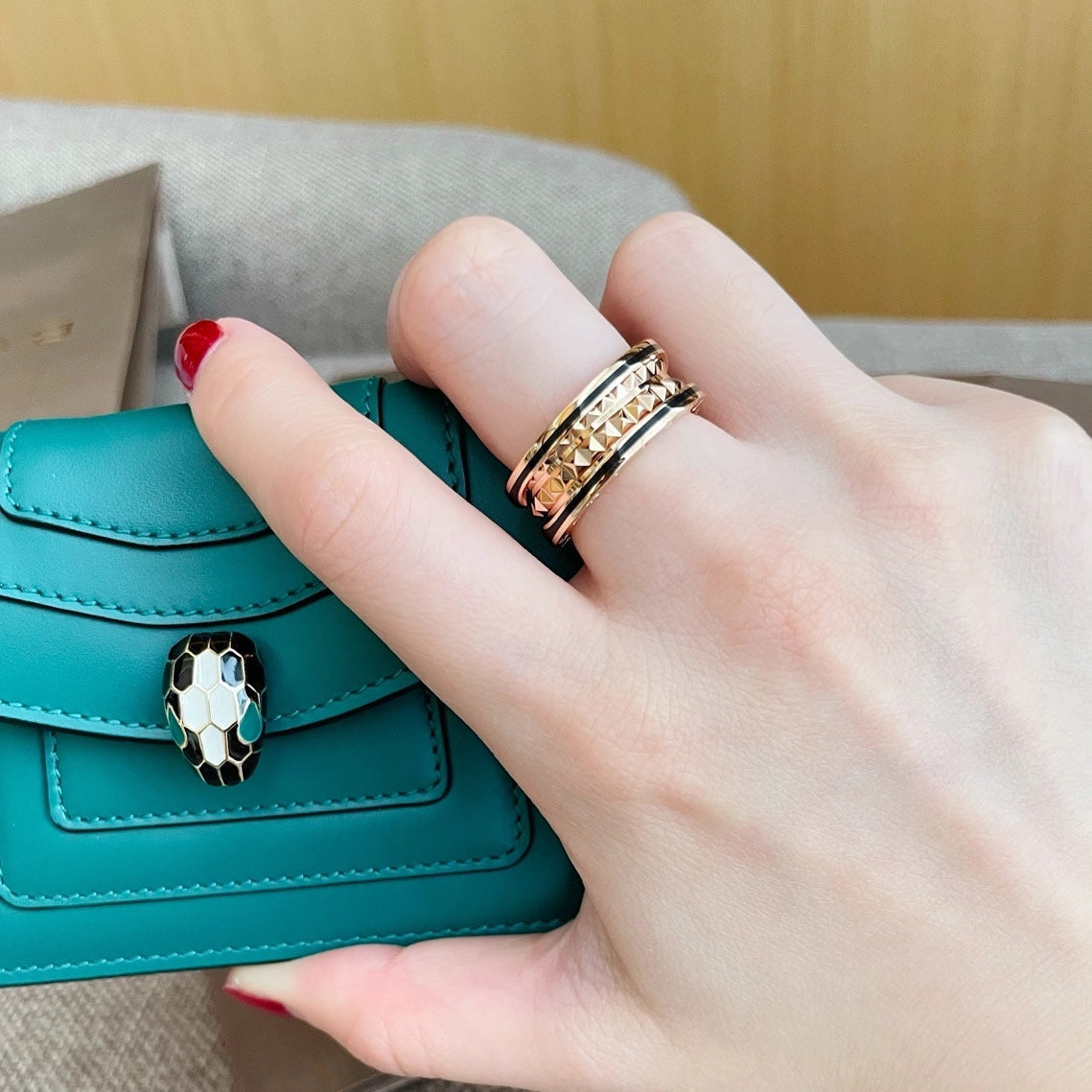 [⭐Marins]ZERO 1 PINK GOLD BLACK CERAMIC RING
