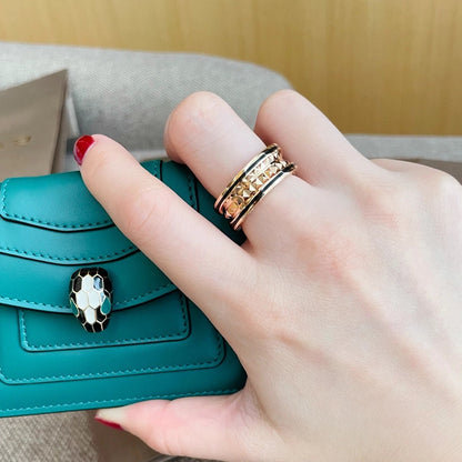 [⭐Marins]ZERO 1 PINK GOLD BLACK CERAMIC RING