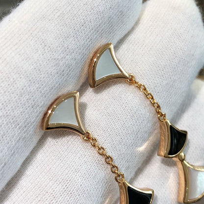 [⭐Marins]DREAM EARRINGS 3 MOTIFS ONYX MOP PINK GOLD