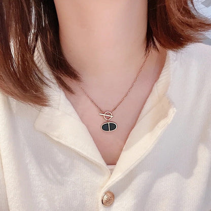 [Marin-Jewelry]COLLIER CHAINE VERSO EN CÉRAMIQUE NOIRE