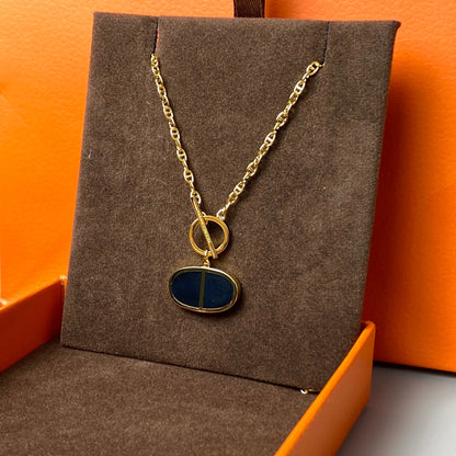 [Marin-Jewelry]COLLIER CHAINE VERSO EN CÉRAMIQUE NOIRE