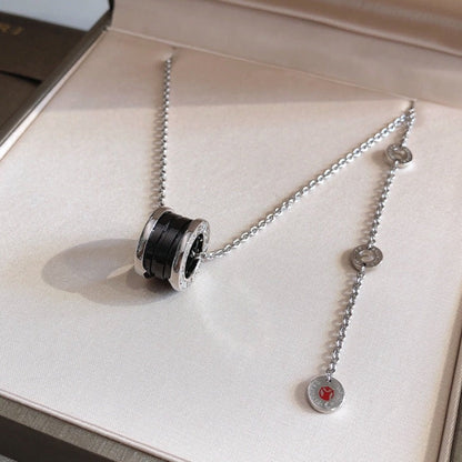 [⭐Marins]ZERO 1 BLACK CERAMIC SILVER NECKLACE
