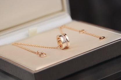 [⭐Marins]ZERO 1 PINK GOLD DIAMOND NECKLACE