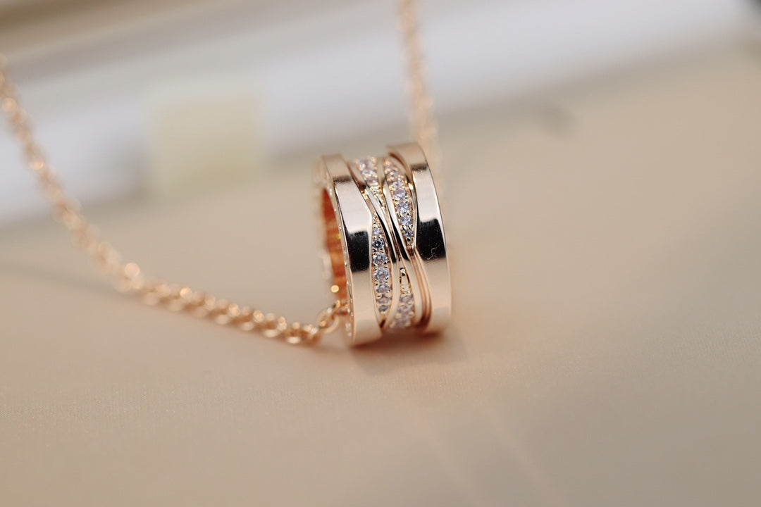 [⭐Marins]ZERO 1 PINK GOLD DIAMOND NECKLACE