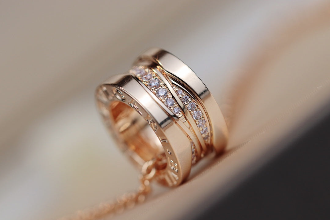 [⭐Marins]ZERO 1 PINK GOLD DIAMOND NECKLACE