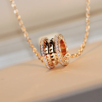 [⭐Marins]ZERO 1 ROCK PEDANT PINK GOLD NECKLACE
