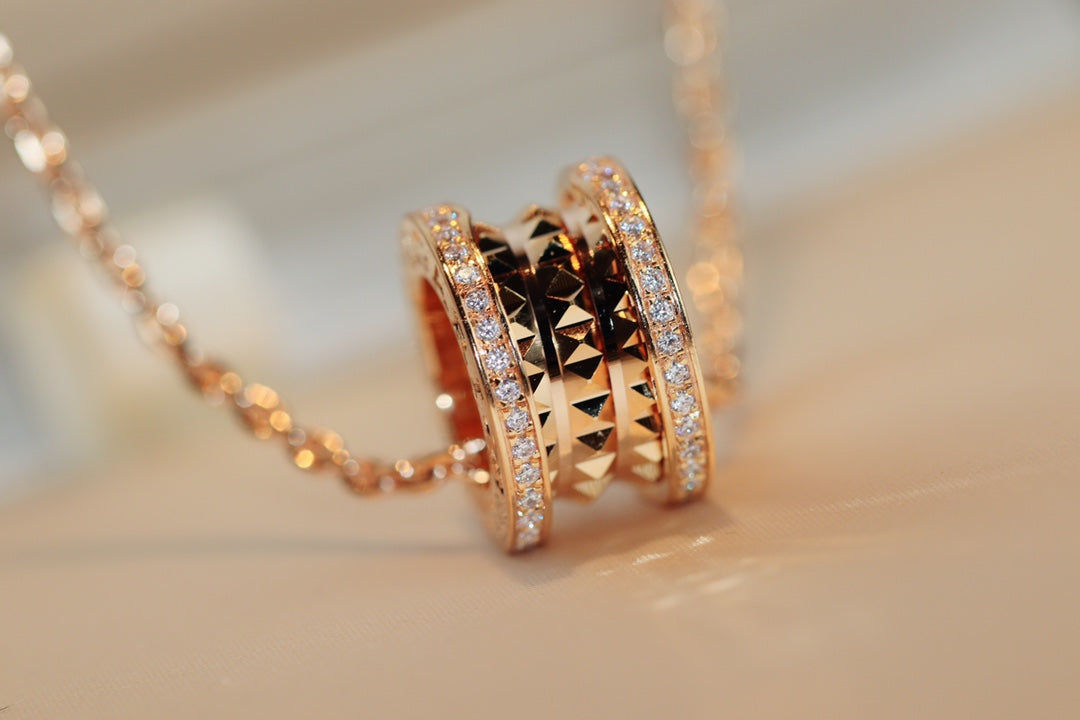 [⭐Marins]ZERO 1 ROCK PEDANT PINK GOLD NECKLACE