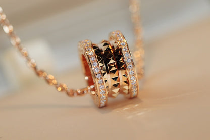[⭐Marins]ZERO 1 ROCK PEDANT PINK GOLD NECKLACE