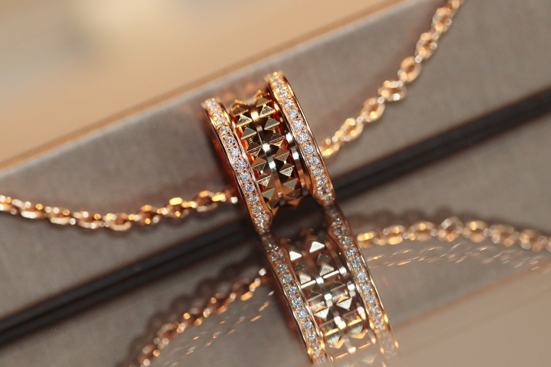 [⭐Marins]ZERO 1 ROCK PEDANT PINK GOLD NECKLACE