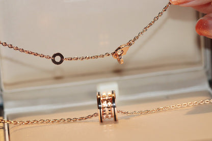 [⭐Marins]ZERO 1 ROCK PEDANT PINK GOLD BLACK NECKLACE