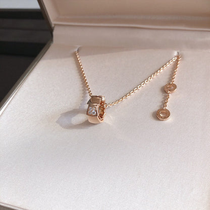 [⭐Marins]SERPENTI PEDANT DIAMOND PINK GOLD NECKLACE
