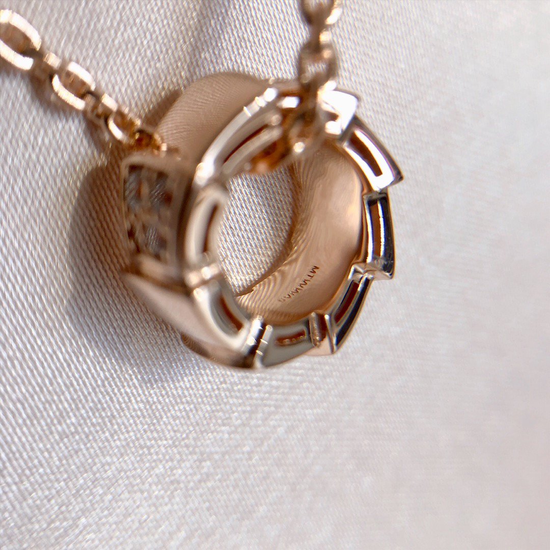 [⭐Marins]SERPENTI PEDANT DIAMOND PINK GOLD NECKLACE