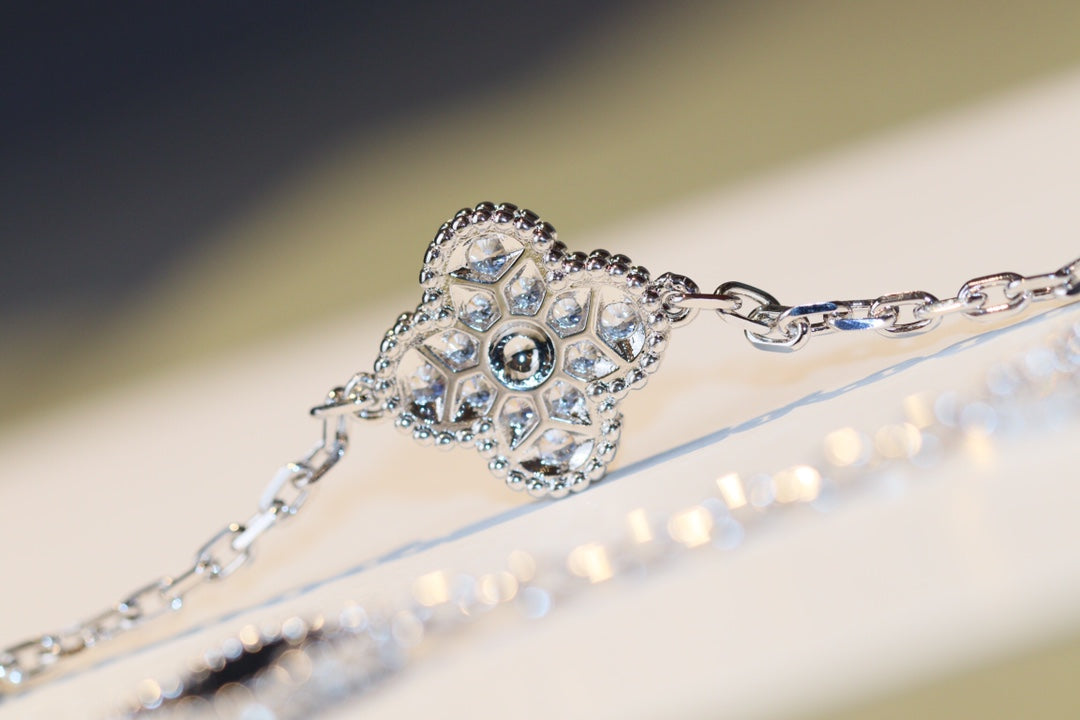 [Marin-Jewelry]TRÈFLE 20 MOTIFS ONYX DIAMANT ARGENT