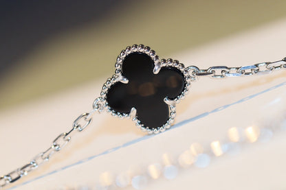 [Marin-Jewelry]TRÈFLE 20 MOTIFS ONYX DIAMANT ARGENT