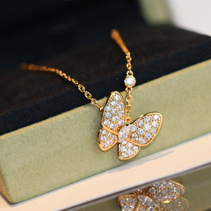 [Marin-Jewelry]BUTTERFLY DIAMOND NECKLACE