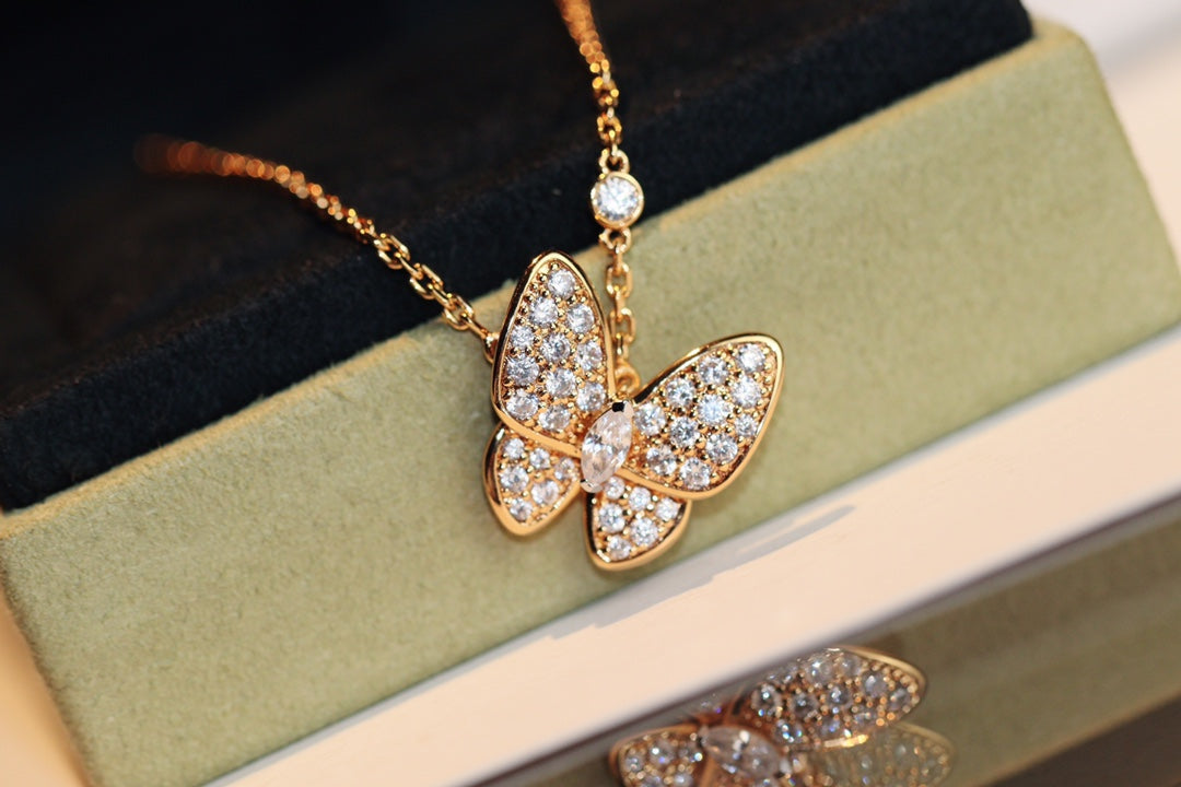 [Marin-Jewelry]BUTTERFLY DIAMOND NECKLACE