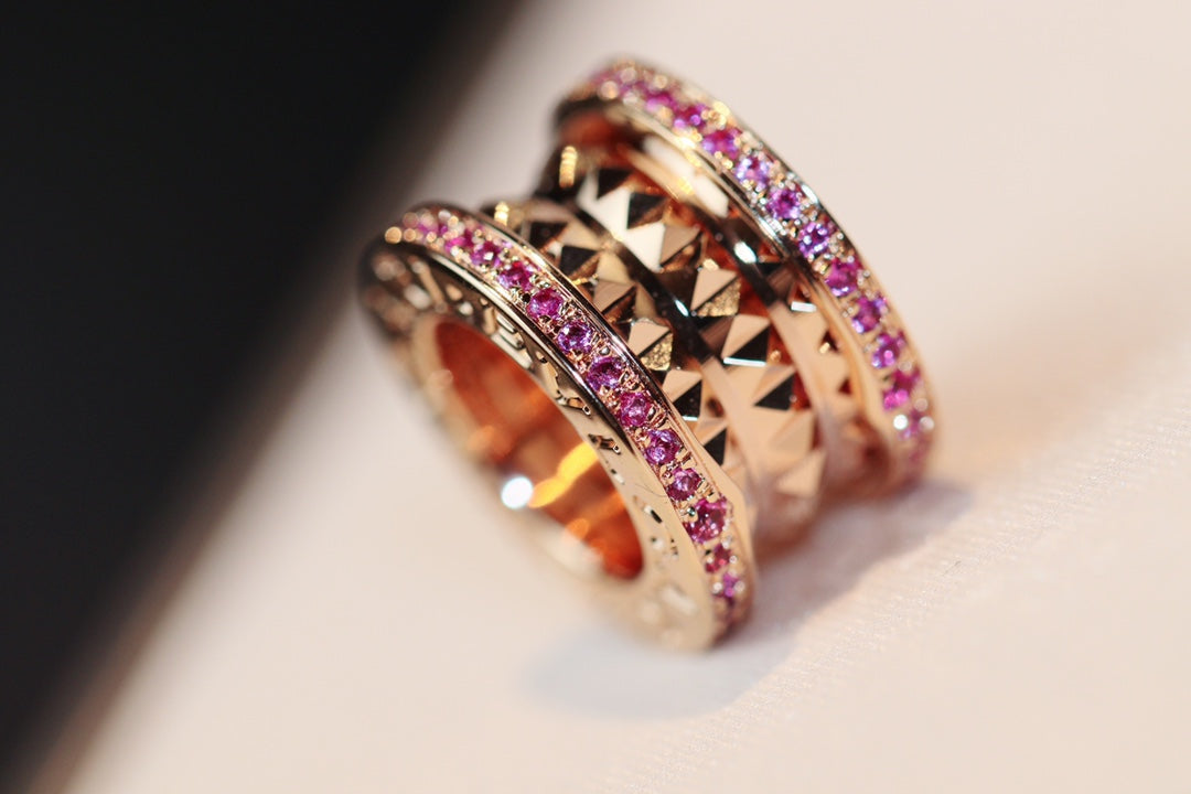 [⭐Marins]ZERO 1 ROCK PINK GOLD PINK DIAMOND NECKLACE