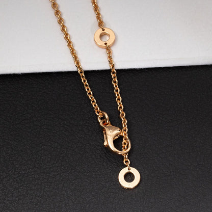 [⭐Marins]ZERO 1 WHITE CERAMIC PINK GOLD DIAMOND NECKLACE