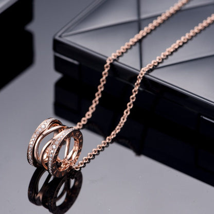 [⭐Marins]ZERO 1 PINK GOLD DIAMOND OPEN NECKLACE