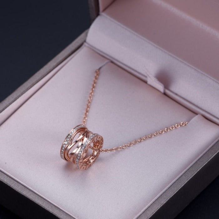 [⭐Marins]ZERO 1 PINK GOLD DIAMOND OPEN NECKLACE