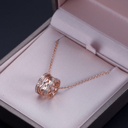 [⭐Marins]ZERO 1 PINK GOLD DIAMOND OPEN NECKLACE