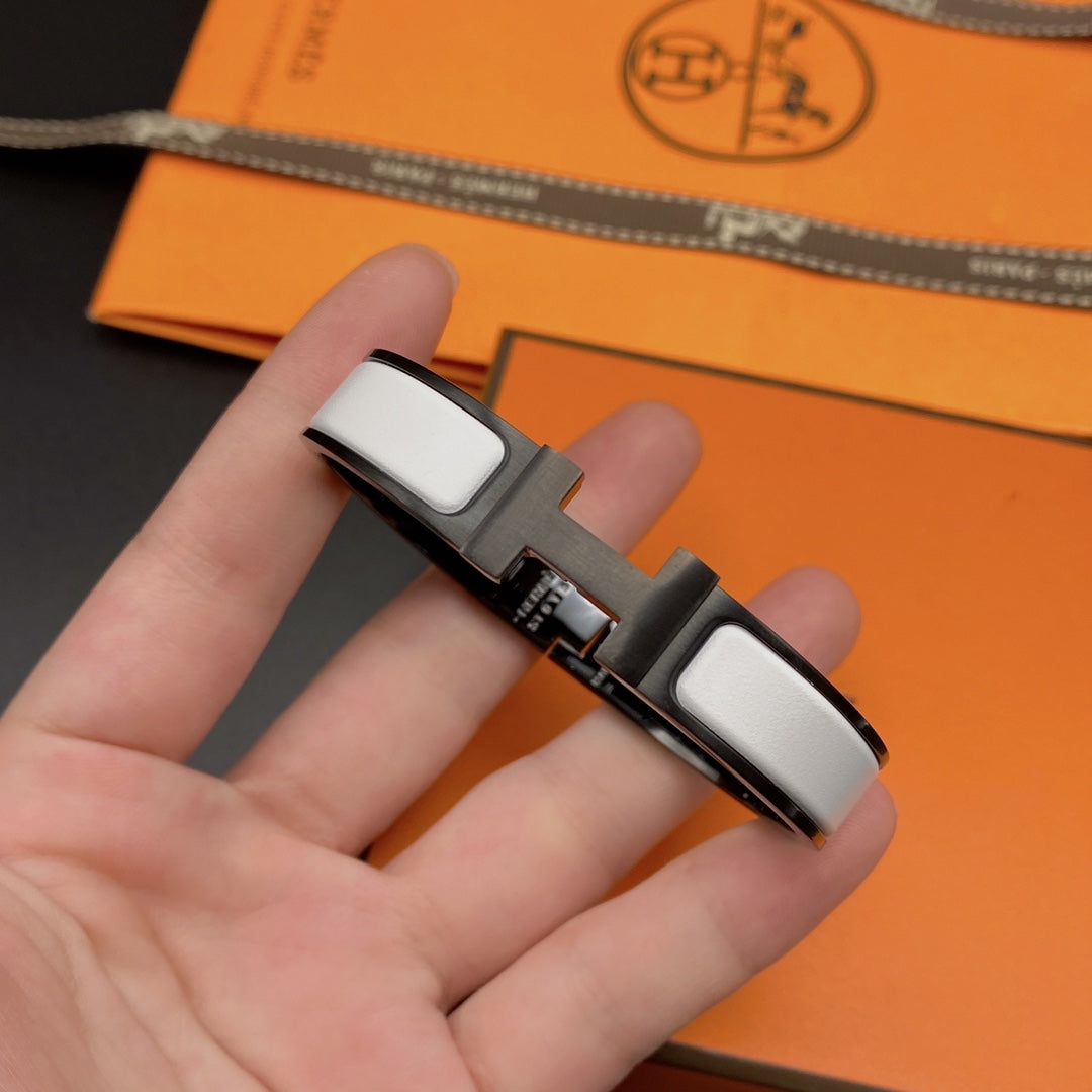 [Marin-Jewelry]H BRACELET 12MM BLACK WHITE CERAMIC