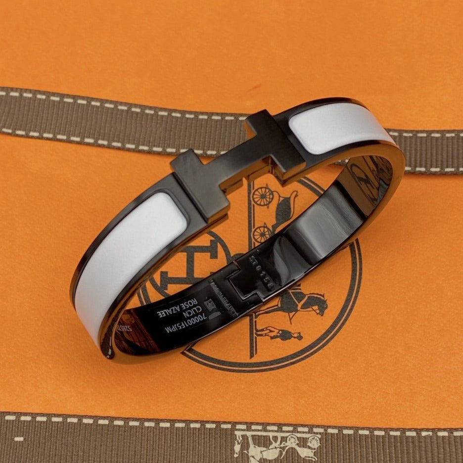[Marin-Jewelry]H BRACELET 12MM BLACK WHITE CERAMIC