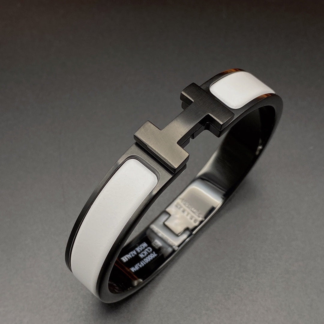 [Marin-Jewelry]H BRACELET 12MM BLACK WHITE CERAMIC