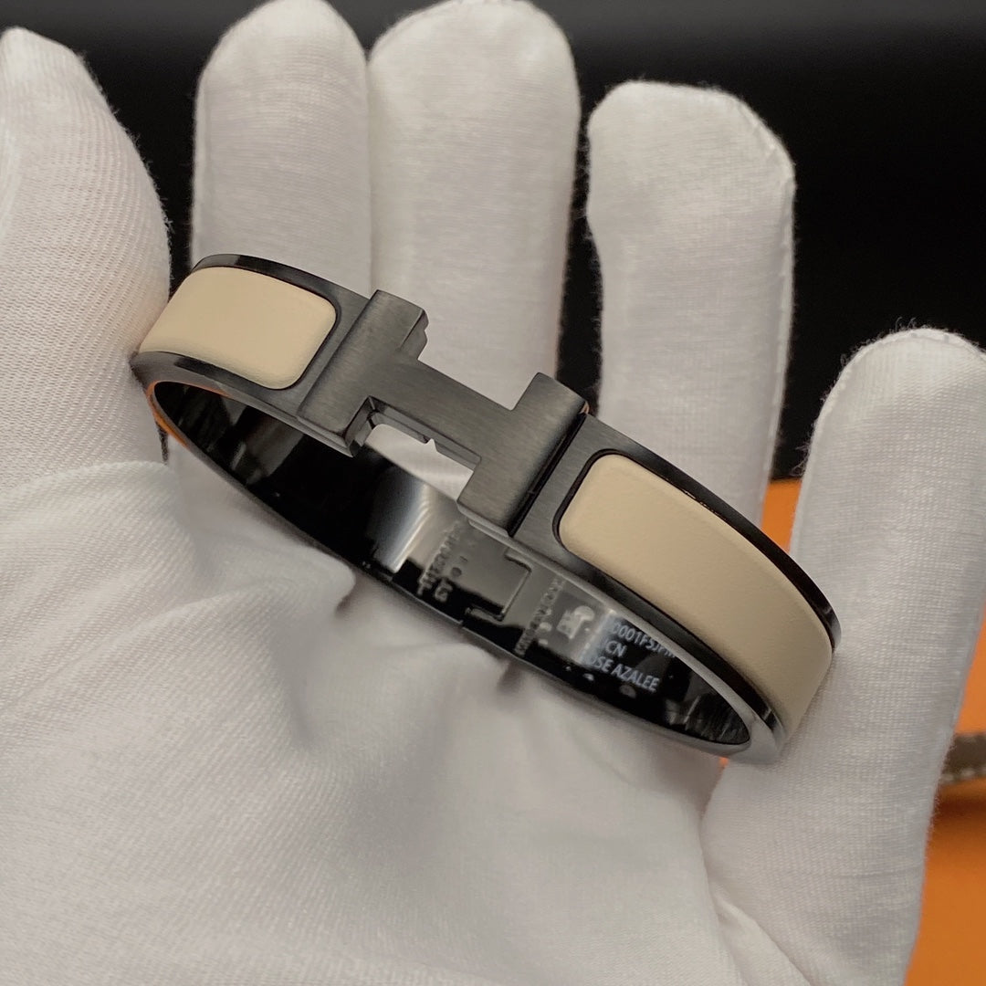 [Marin-Jewelry]Hブレスレット 12MM ブラックベージュセラミック