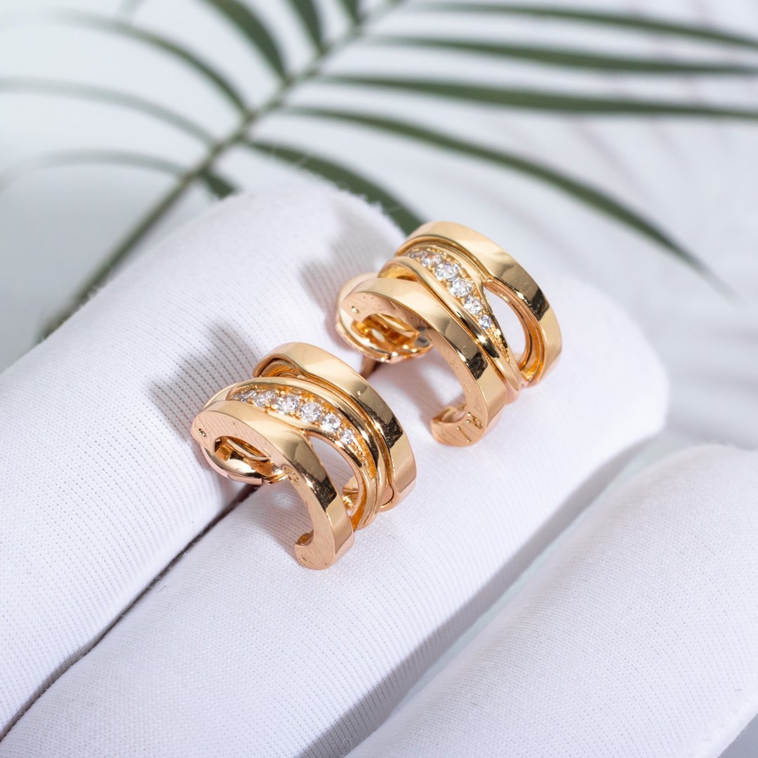 [⭐Marins]ZERO 1 PINK GOLD DIAMONDS EARRINGS