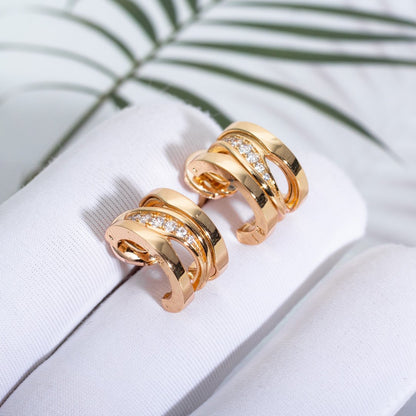 [⭐Marins]ZERO 1 PINK GOLD DIAMONDS EARRINGS