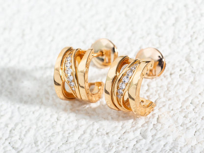 [⭐Marins]ZERO 1 PINK GOLD DIAMONDS EARRINGS