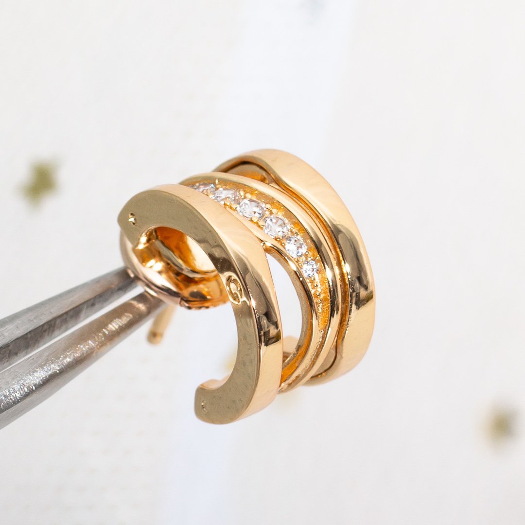 [⭐Marins]ZERO 1 PINK GOLD DIAMONDS EARRINGS