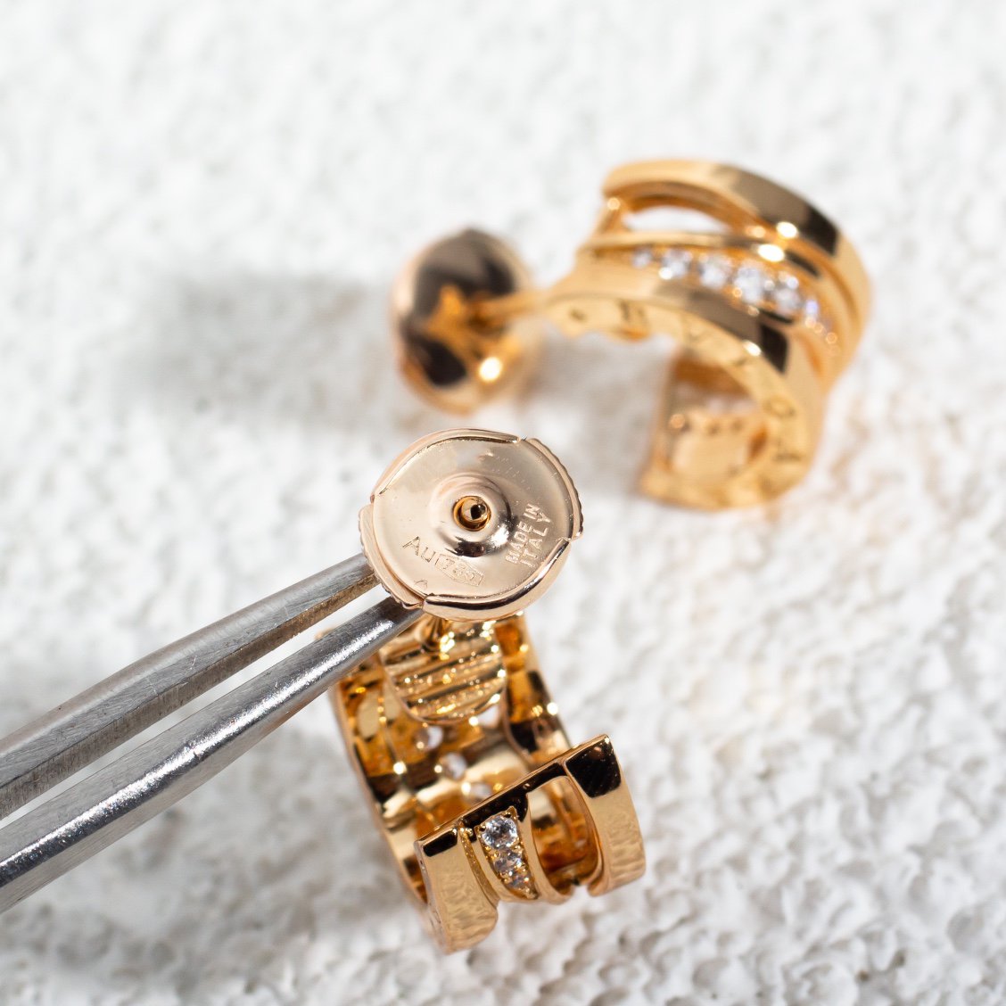 [⭐Marins]ZERO 1 PINK GOLD DIAMONDS EARRINGS