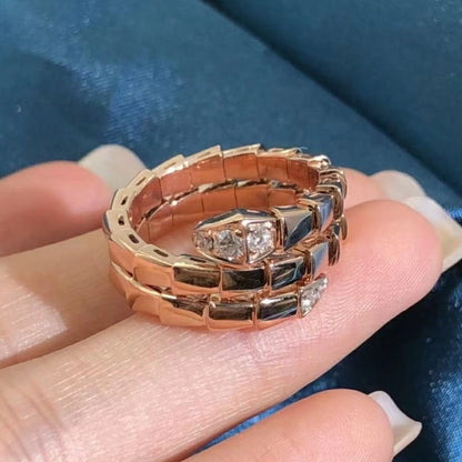 [⭐Marins]SERPENTS DOUBLE ROW DIAMOND RING
