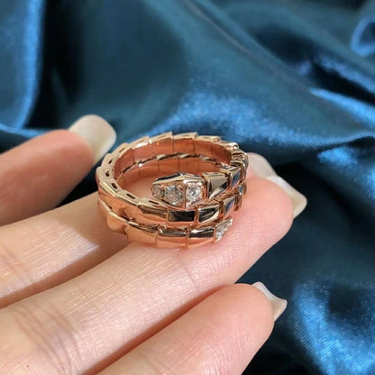[⭐Marins]SERPENTS DOUBLE ROW DIAMOND RING