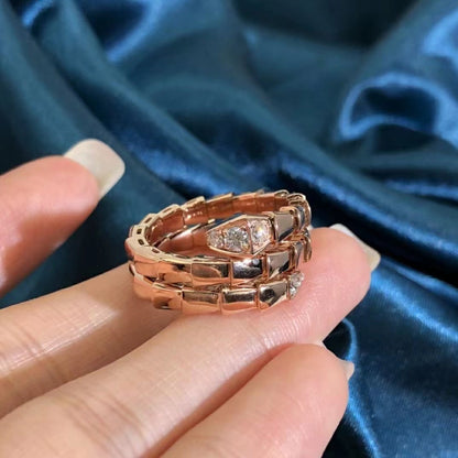 [⭐Marins]SERPENTS DOUBLE ROW DIAMOND RING