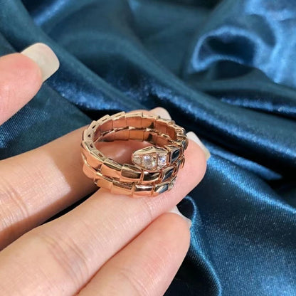 [⭐Marins]SERPENTS DOUBLE ROW DIAMOND RING