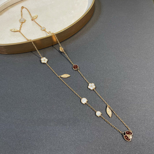 [Marin-Jewelry]LUCKY SPRING 15 MOTIFS GOLD NECKLACE