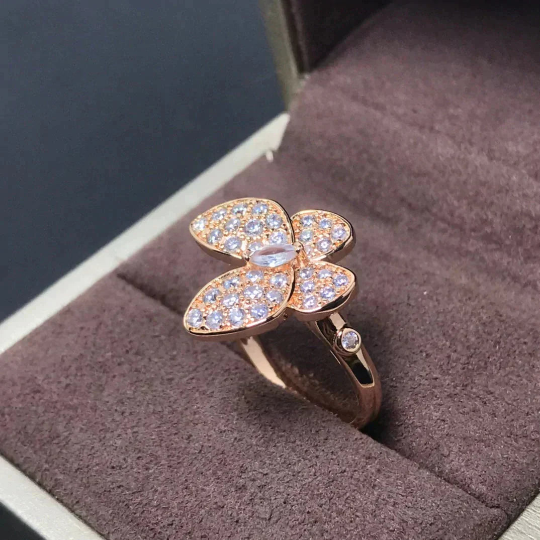 [Marin-Jewelry]BUTTERFLY PINK GOLD DIAMOND RING