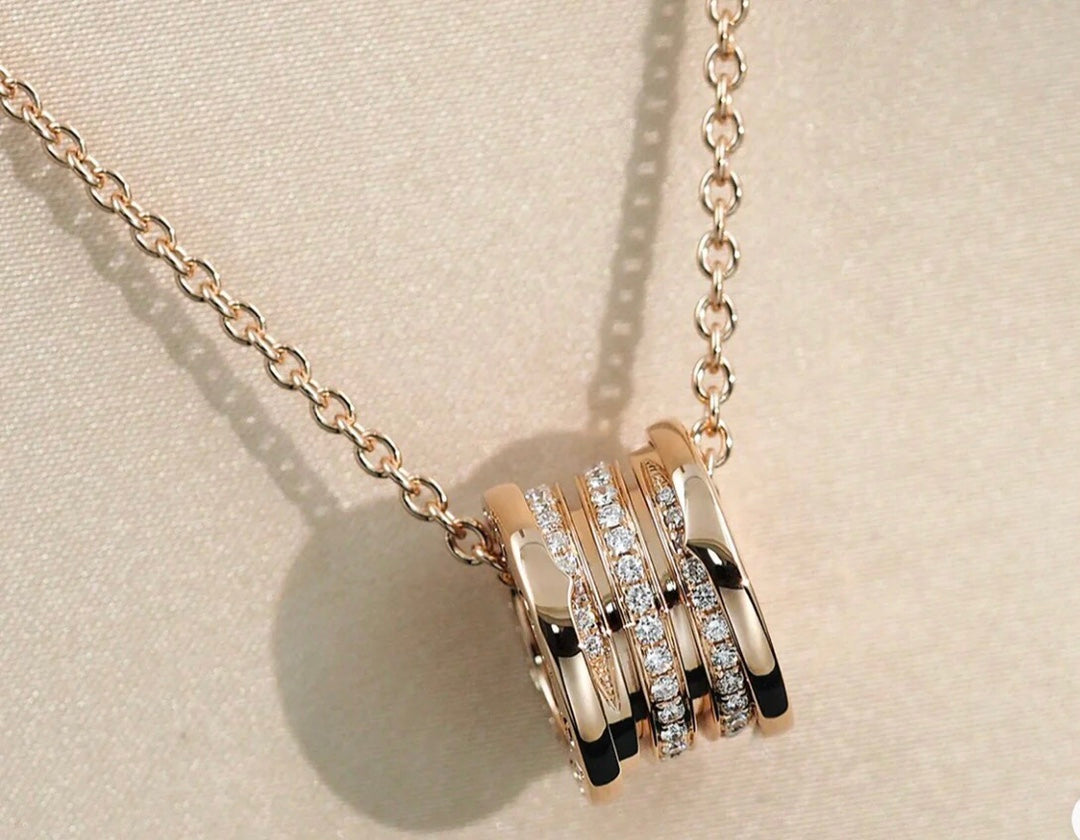 [⭐Marins]ZERO 1 PINK GOLD DIAMOND NECKLACE